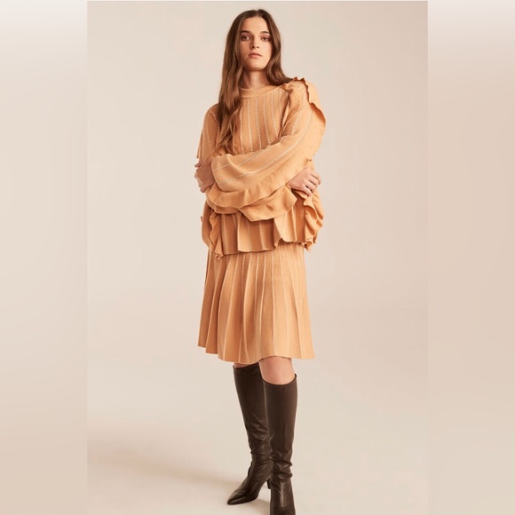 Rebecca Taylor Pleat Stitch Wool-Blend Sweater - Picture 2 of 8